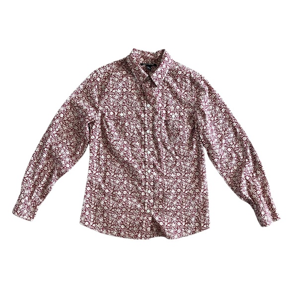 Lucky Brand Long Sleeve Button Up Shirt Floral Pattern Size M - Picture 1 of 5